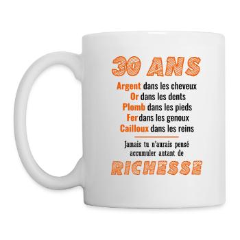 30 Ans Anniversaire Drôle Idée Cadeau - Mug blanc - blanc - Gauche