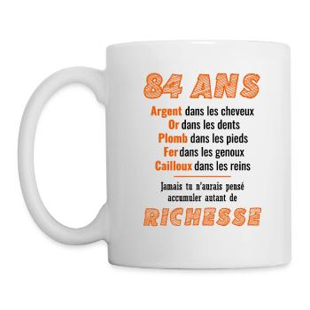 84 Ans Anniversaire Drôle Idée Cadeau - Mug blanc - blanc - Gauche