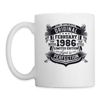 Cadeau d’anniversaire original février 1986 - Mug blanc - blanc - Gauche
