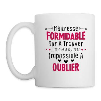 Maîtresse formidable cadeau Maîtresse d'école - Mug blanc - blanc - Gauche