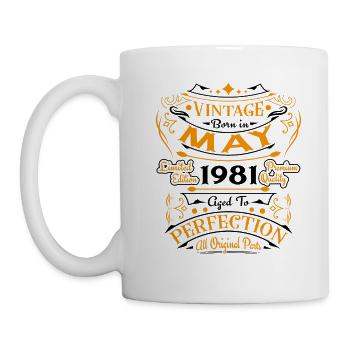 May 1981 Vintage Born in May 1981 Anniversary - Mug - white - Left