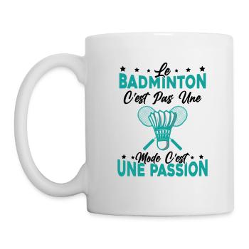 le Badminton Est Une Passion Humour cadeau - Mug blanc - blanc - Gauche