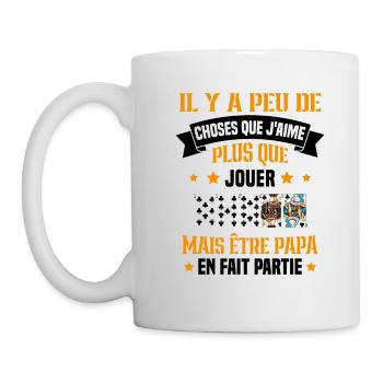 J'aime plus que jouer mais être papa idée cadeau - Mug blanc - blanc - Gauche