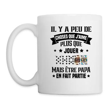 J'aime plus que jouer mais être papa idée cadeau - Mug blanc - blanc - Gauche