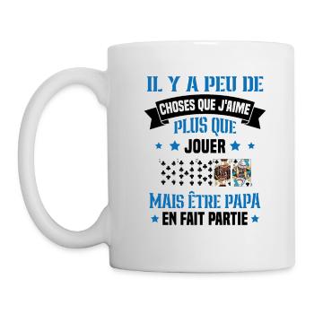 J'aime plus que jouer mais être papa idée cadeau - Mug blanc - blanc - Gauche