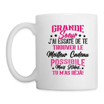 Meilleure Grande Soeur du monde idée cadeau - Mug blanc - blanc - Gauche