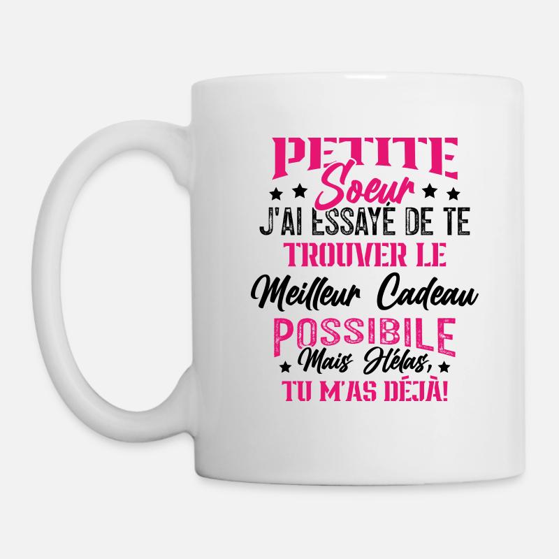 Meilleure Petite Soeur du monde idée cadeau - Mug blanc - blanc