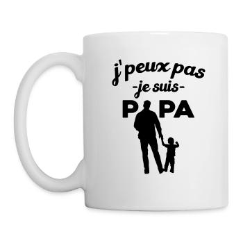 Je peux pas je suis papa bébé - Mug blanc - blanc - Gauche