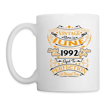 June 1992 Vintage Born in June 1992 Anniversary - Mug - white - Left
