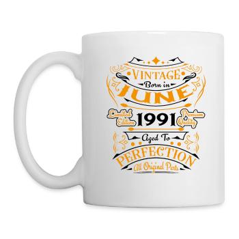 June 1992 Vintage Born in June 1992 Anniversary - Mug - white - Left