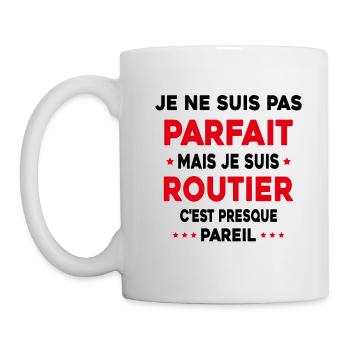 Pas parfait mais je suis Routier Cadeau Camionneur - Mug blanc - blanc - Gauche