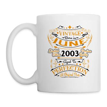 2003 Juin Vintage Nées En Juin 2003 Anniversaire - Mug blanc - blanc - Gauche