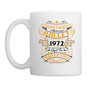 Vintage Nées En Juillet 1972 Anniversaire - Mug blanc - blanc - Gauche