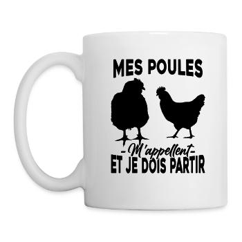 Volaille Poule Mes Poules Mappellent Drole Fermier - Mug blanc - blanc - Gauche
