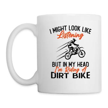 In my head I ride a motorcycle / Humor Motorcycle - Mug - white - Left