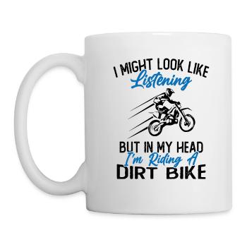 In my head I ride a motorcycle / Humor Motorcycle - Mug - white - Left