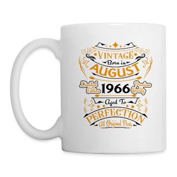August 1966 Vintage Retro Geburtstagsgeschenk - Tasse - Weiß - Links