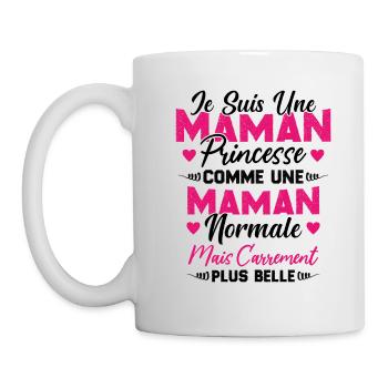 Je Suis Une Maman Princesse Carrément Plus Belle - Mug blanc - blanc - Gauche