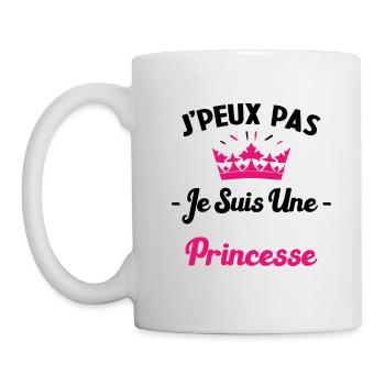 Je Peux Pas Je Suis une Princesse Humour Maman - Mug blanc - blanc - Gauche