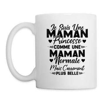 Je Suis Une Maman Princesse Carrément Plus Belle - Mug blanc - blanc - Gauche