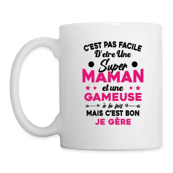 Super Maman Gameuse Humour Gamer Cadeau - Mug blanc - blanc - Gauche