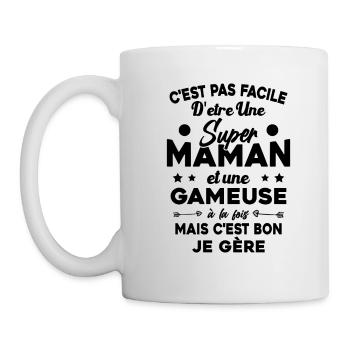 Super Maman Gameuse Humour Gamer Cadeau - Mug blanc - blanc - Gauche
