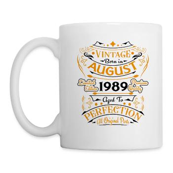 August 1989 Vintage Retro Jubiläum - Tasse - Weiß - Links