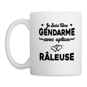 Femme je suis une gendarme avec option râleuse - Mug blanc - blanc - Gauche
