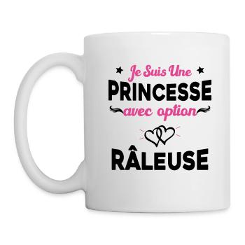 je suis une princesse avec option râleuse femme - Mug blanc - blanc - Gauche