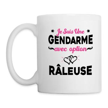 Femme je suis une gendarme avec option râleuse - Mug blanc - blanc - Gauche