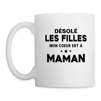 Désolé les filles mon coeur est à maman - Mug blanc - blanc - Gauche