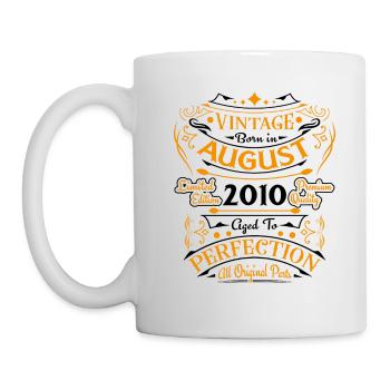 August 2010 Vintage Geburtstag Geschenkidee - Tasse - Weiß - Links