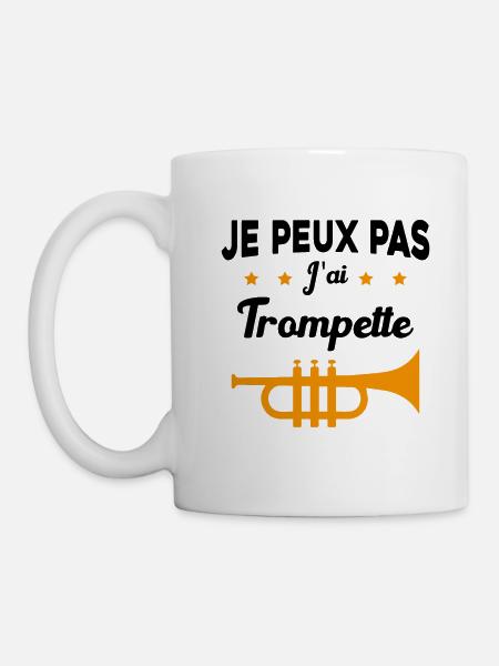 Je peux pas j'ai trompette Cadeau - Mug blanc - blanc