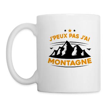 J'peux pas j'ai Montagne Humour - Mug blanc - blanc - Gauche