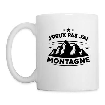 J'peux pas j'ai Montagne Humour - Mug blanc - blanc - Gauche