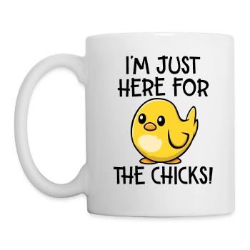 Juste ici pour les poussins - Mug blanc - blanc - Gauche