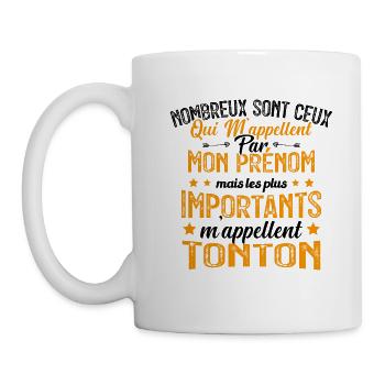 Les Plus Importants M'appellent Tonton Cadeau - Mug blanc - blanc - Gauche
