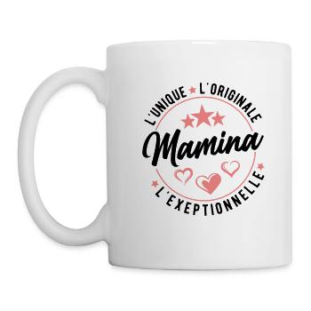 Mamina L'unique L'originale L'exeptionnelle Maman - Mug blanc - blanc - Gauche