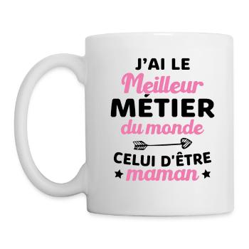 Le Meilleur Métier du Monde, celui d'être Maman - Mug blanc - blanc - Gauche