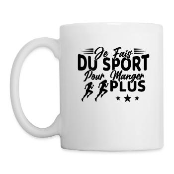 Je fais du Sport pour Manger plus Humour Femme - Mug blanc - blanc - Gauche
