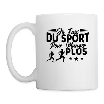 Je fais du Sport pour Manger plus Humour Cadeau - Mug blanc - blanc - Gauche