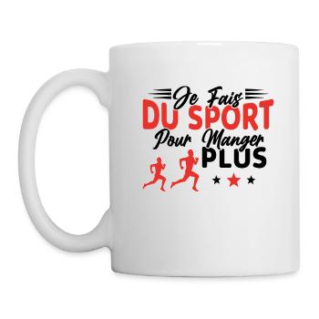 Je fais du Sport pour Manger plus Humour Cadeau - Mug blanc - blanc - Gauche