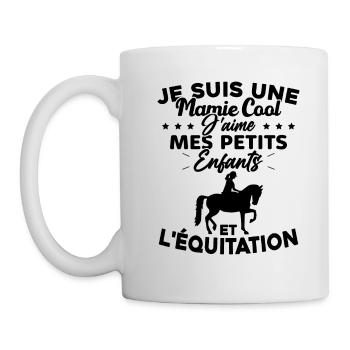 Mamie j'aime mes petite enfants et l'équitation - Mug blanc - blanc - Gauche