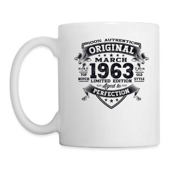 60th birthday Mann Original March Born 1963 - Mug - white - Left