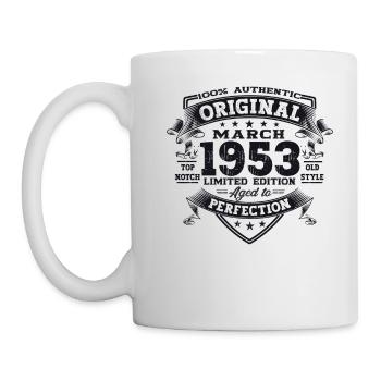 70e anniversaire Mann Original March Né en 1953 - Mug blanc - blanc - Gauche