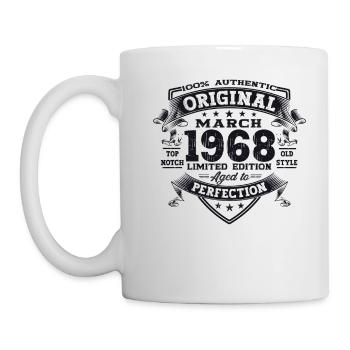 55th birthday Mann Original March Born 1968 - Mug - white - Left