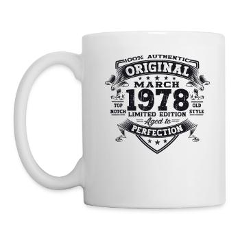 45th birthday Mann Original March Born 1978 - Mug - white - Left
