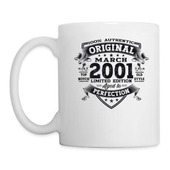 22nd birthday man Original March Born 2001 - Mug - white - Left