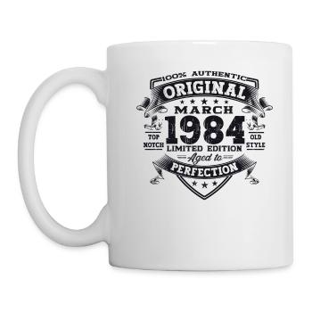 39th birthday Mann Original March Born 1984 - Mug - white - Left