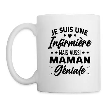 Je suis une infirmière et une maman géniale - Mug blanc - blanc - Gauche